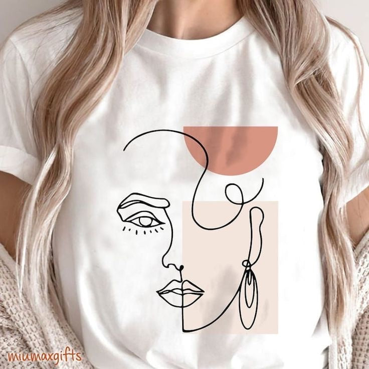 Camiseta Femenina Line Art Essence - Algodón Licrado Premium