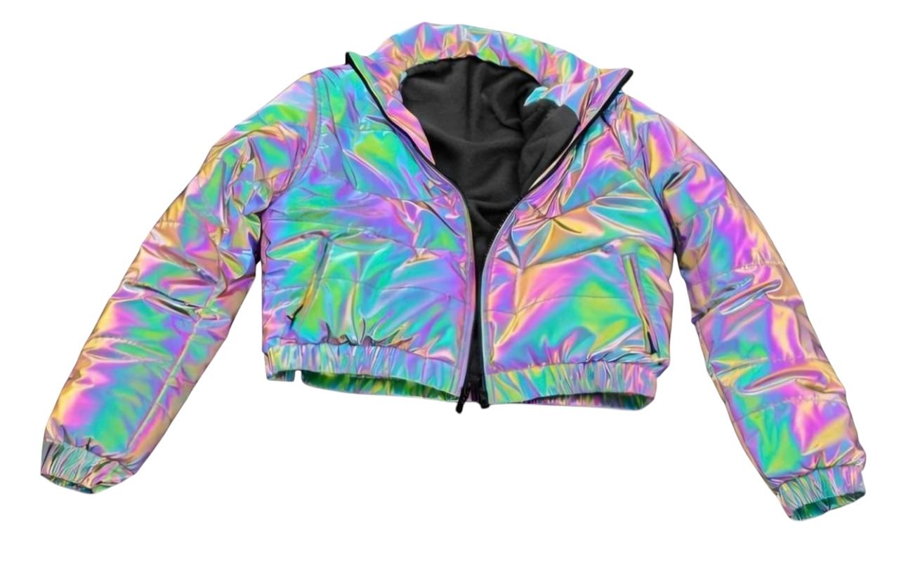 Chaqueta acolchada reflectiva tornasol