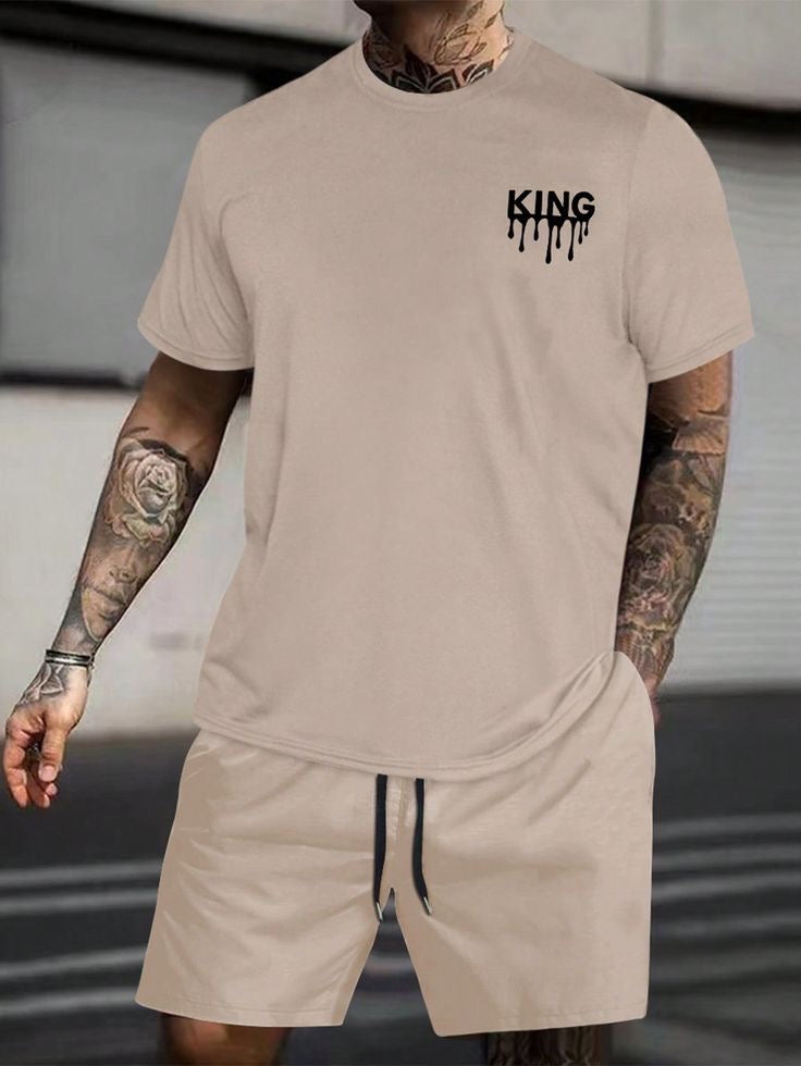 Camiseta Masculina Drippy King - Algodón Licrado Premium Beige